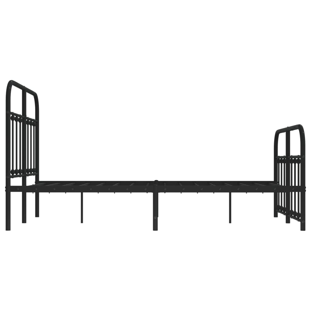 Bed frame with head and footboard metal black 120x200 cm