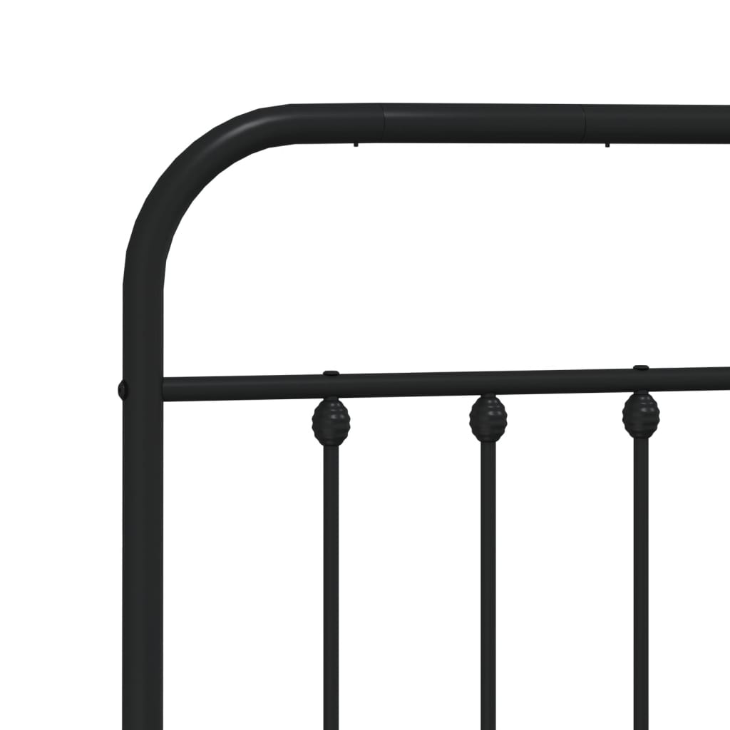 Bed frame with head and footboard metal black 183x213 cm