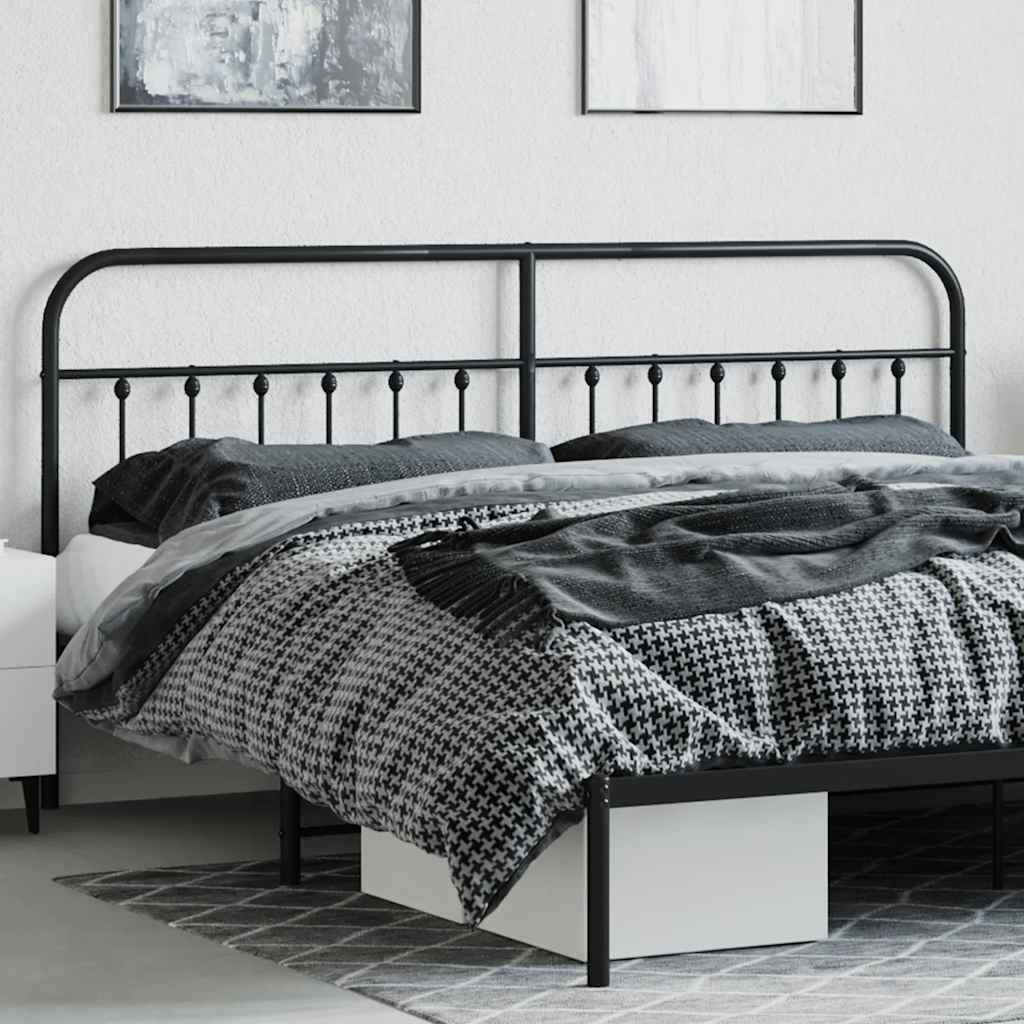 Ersatz-Kopfteil Metall Schwarz 200 cm