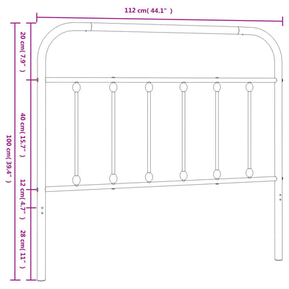 Ersatz-Kopfteil Metall Weiß 107 cm