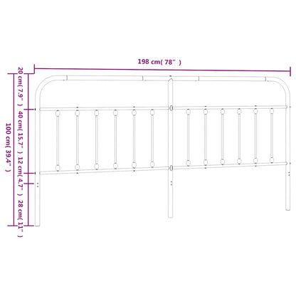 Ersatz-Kopfteil Metall Weiß 193 cm