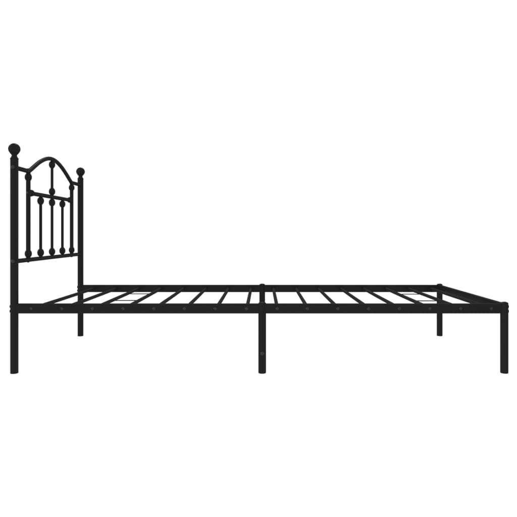 Bed frame with headboard metal black 90x200 cm