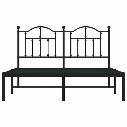 Bettgestell mit Kopfteil Metall Schwarz 135x190 cm