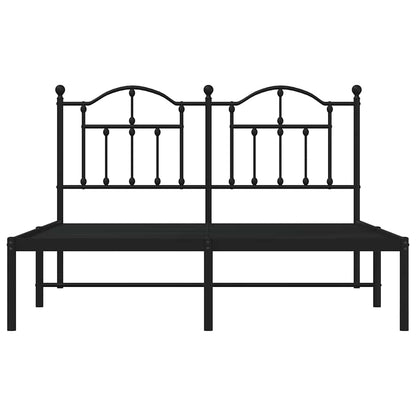 Bettgestell mit Kopfteil Metall Schwarz 140x190 cm