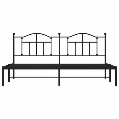 Bettgestell mit Kopfteil Metall Schwarz 193x203 cm