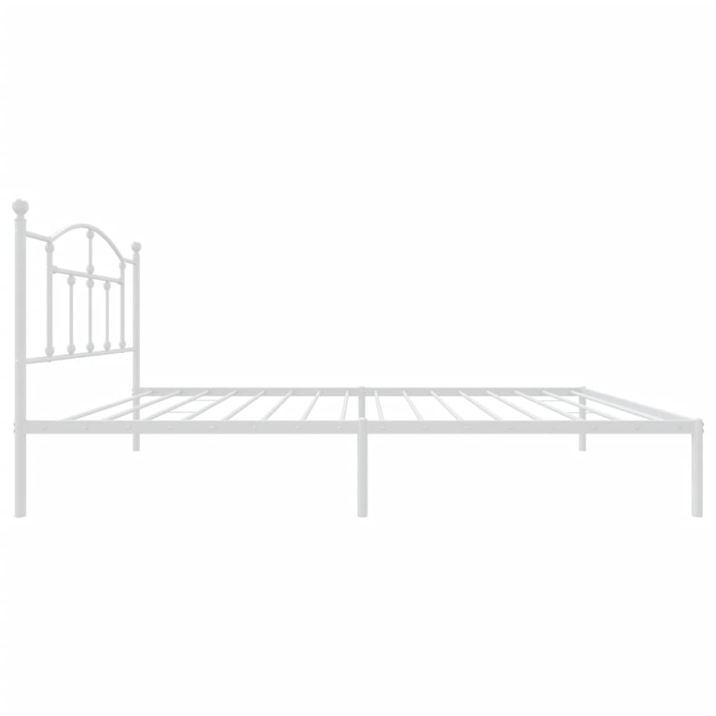 Bed frame with headboard metal white 107x203 cm
