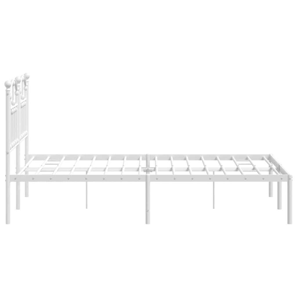Bed frame with headboard metal white 120x200 cm