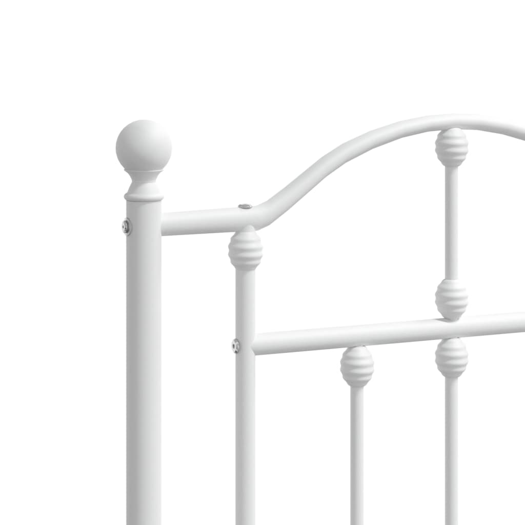Bed frame with headboard metal white 120x200 cm
