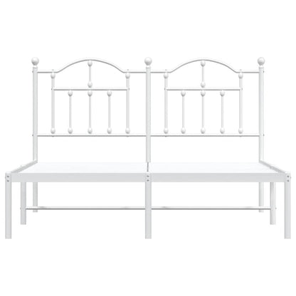 Bettgestell mit Kopfteil Metall Weiß 140x190 cm