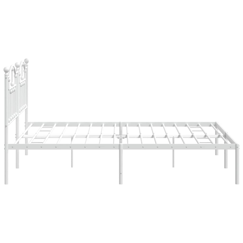 Bed frame with headboard metal white 183x213 cm