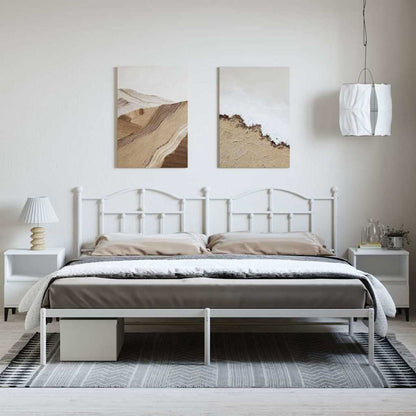 Bettgestell mit Kopfteil Metall Weiß 193x203 cm