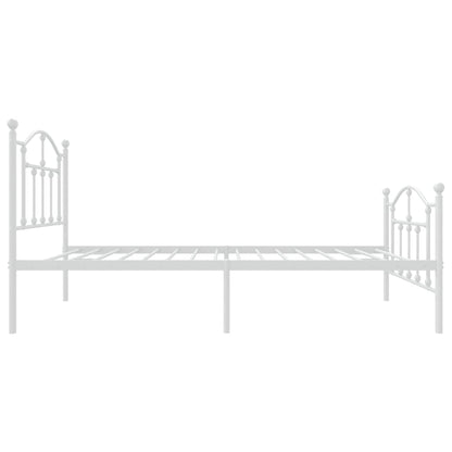 Bettgestell mit Kopf- und Fußteil Metall Weiß 75x190 cm