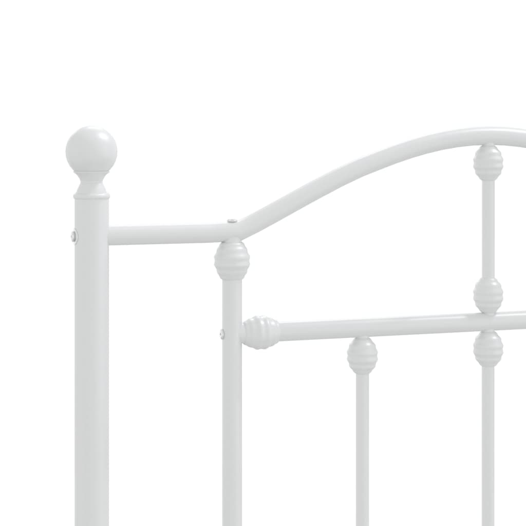 Bed frame with head and footboard metal white 90x190 cm