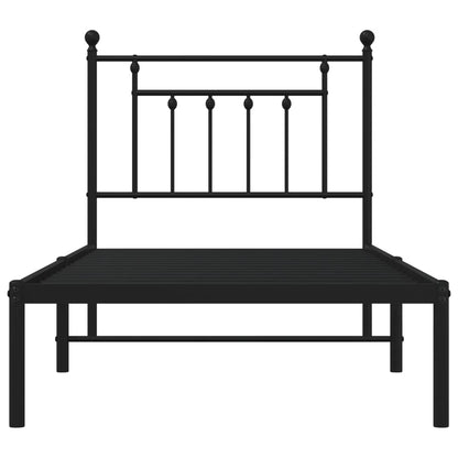 Bettgestell mit Kopfteil Metall Schwarz 80x200 cm