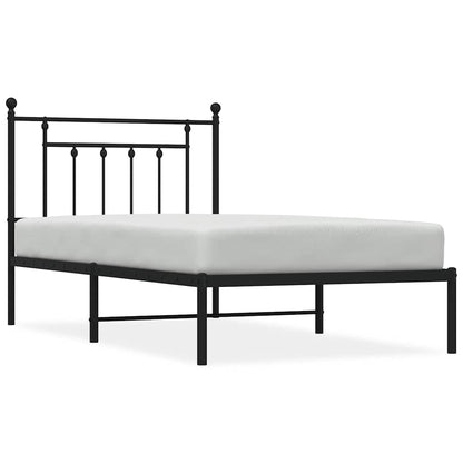 Bettgestell mit Kopfteil Metall Schwarz 100x190 cm