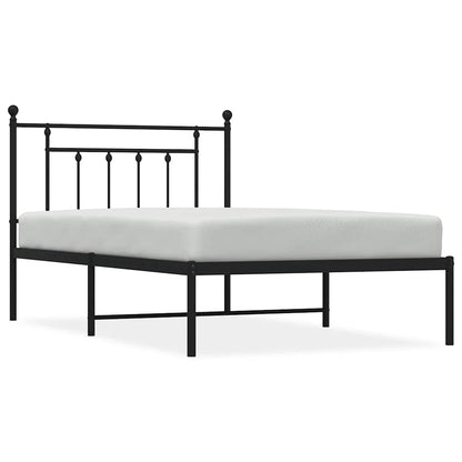 Bettgestell mit Kopfteil Metall Schwarz 100x200 cm