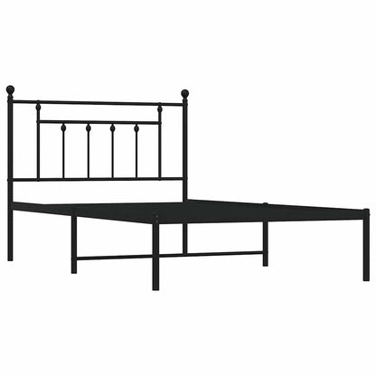 Bettgestell mit Kopfteil Metall Schwarz 100x200 cm