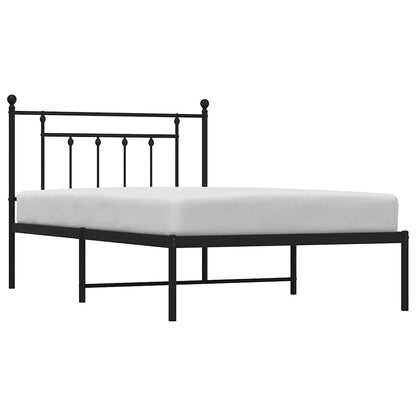 Bettgestell mit Kopfteil Metall Schwarz 100x200 cm