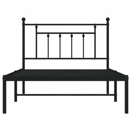 Bettgestell mit Kopfteil Metall Schwarz 100x200 cm