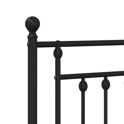 Bettgestell mit Kopfteil Metall Schwarz 100x200 cm