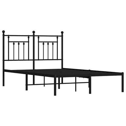 Bettgestell mit Kopfteil Metall Schwarz 120x190 cm