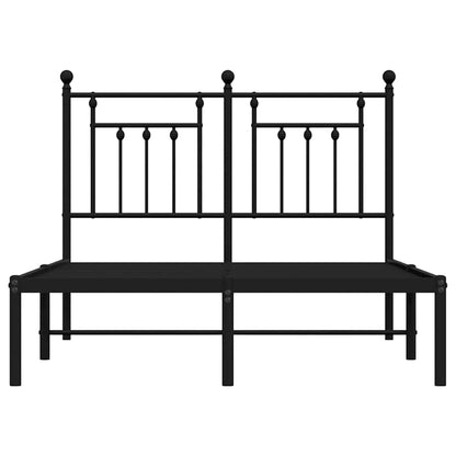Bettgestell mit Kopfteil Metall Schwarz 120x190 cm