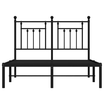 Bettgestell mit Kopfteil Metall Schwarz 120x200 cm
