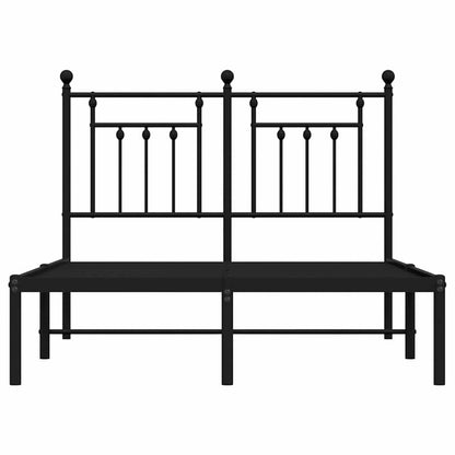 Bettgestell mit Kopfteil Metall Schwarz 135x190 cm