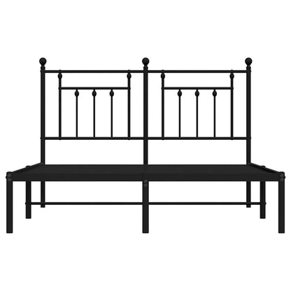 Bettgestell mit Kopfteil Metall Schwarz 140x190 cm