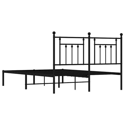Bettgestell mit Kopfteil Metall Schwarz 140x190 cm