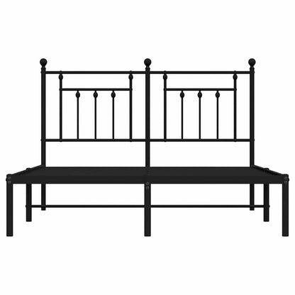 Bettgestell mit Kopfteil Metall Schwarz 150x200 cm