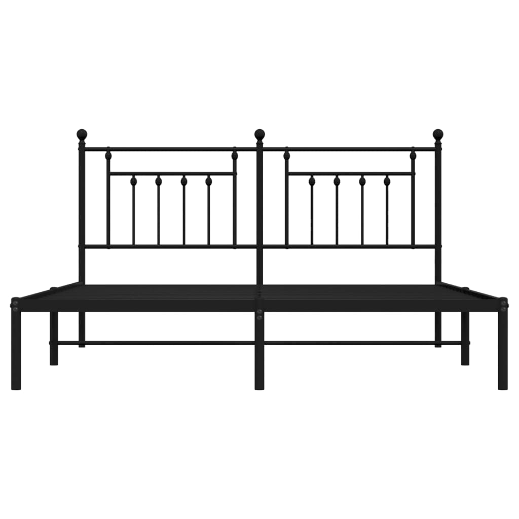 Bed frame with headboard metal black 180x200 cm