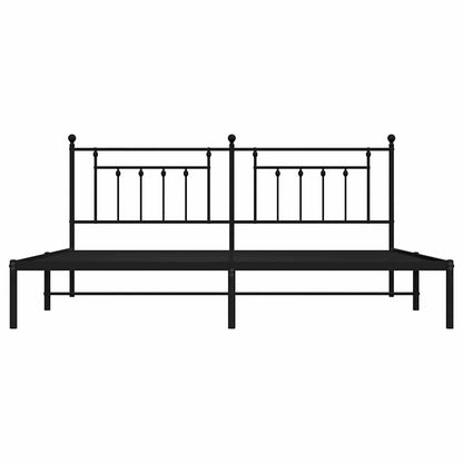 Bettgestell mit Kopfteil Metall Schwarz 193x203 cm