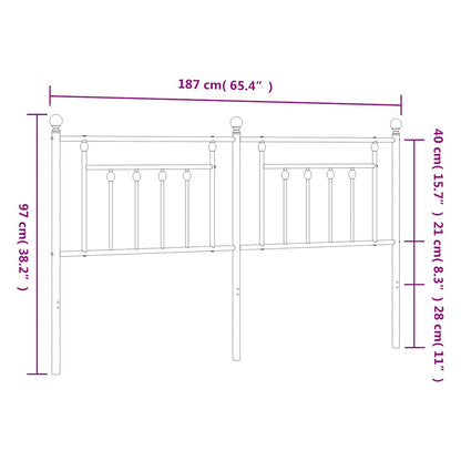 Ersatz-Kopfteil Metall Schwarz 180 cm
