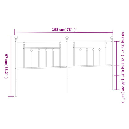 Ersatz-Kopfteil Metall Schwarz 193 cm