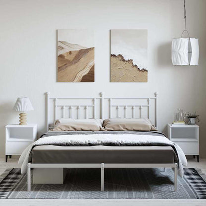 Bettgestell mit Kopfteil Metall Weiß 183x213 cm