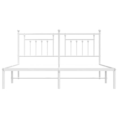 Bettgestell mit Kopfteil Metall Weiß 183x213 cm