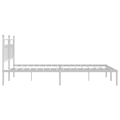Bettgestell mit Kopfteil Metall Weiß 183x213 cm