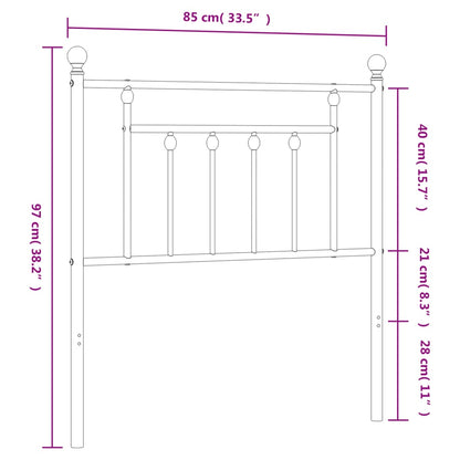 Ersatz-Kopfteil Metall Weiß 80 cm