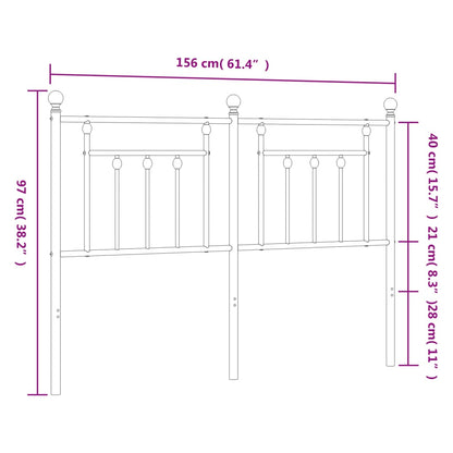 Ersatz-Kopfteil Metall Weiß 150 cm