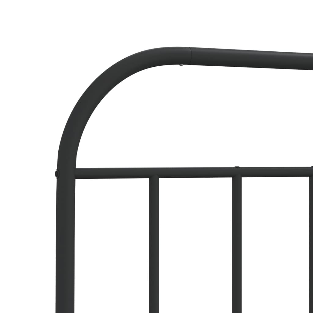 Bed frame with headboard metal black 107x203 cm