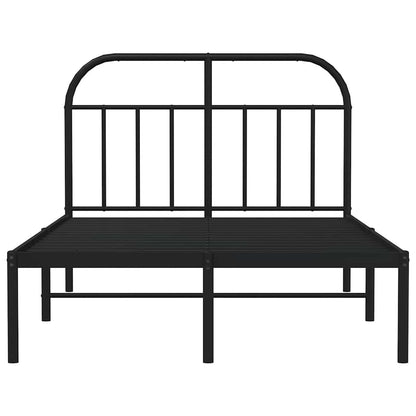Bettgestell mit Kopfteil Metall Schwarz 120x190 cm