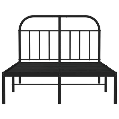 Bettgestell mit Kopfteil Metall Schwarz 120x200 cm