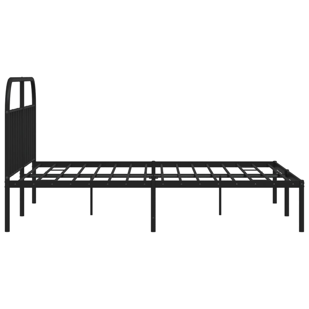 Bed frame with headboard metal black 183x213 cm