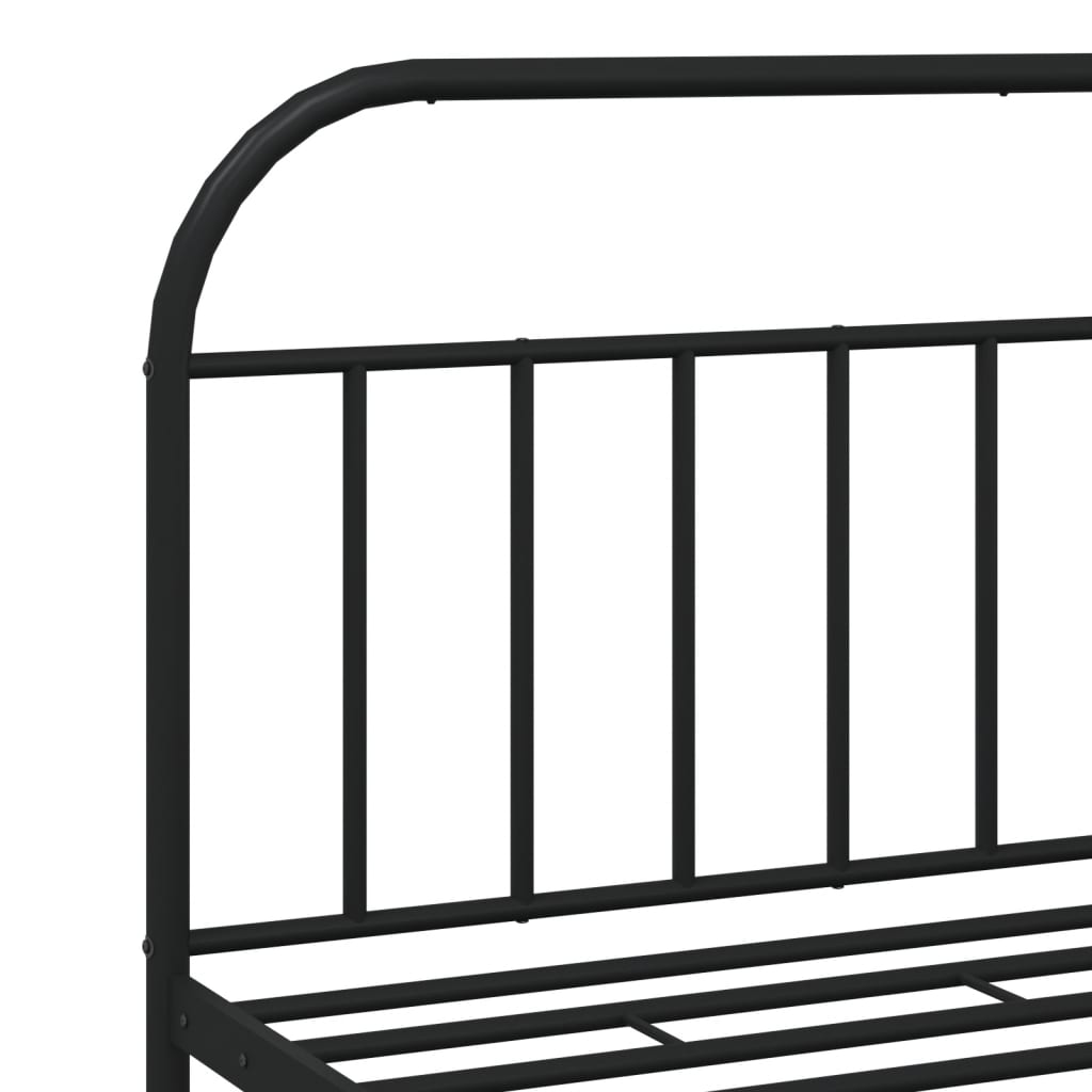 Bed frame with headboard metal black 183x213 cm