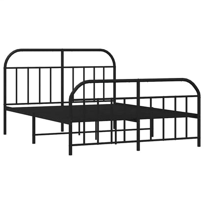 Metallbett ohne Matratze mit Fußteil Schwarz 180x200 cm