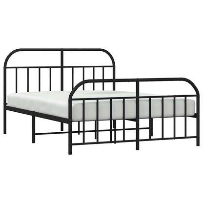 Metallbett ohne Matratze mit Fußteil Schwarz 180x200 cm