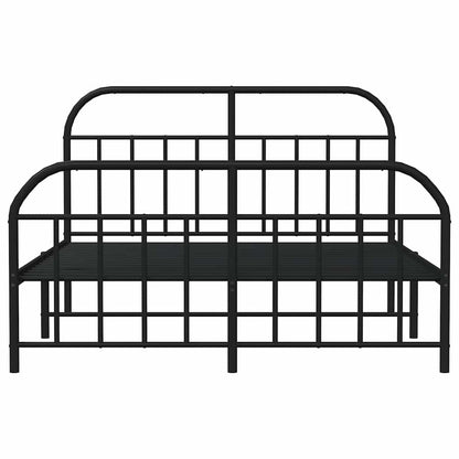 Metallbett ohne Matratze mit Fußteil Schwarz 180x200 cm