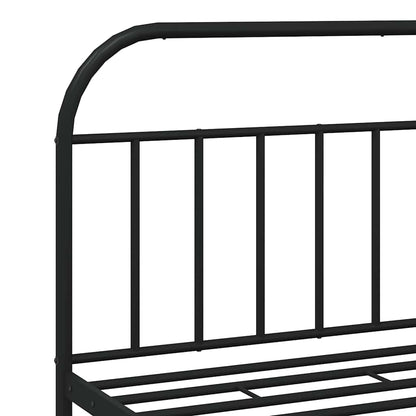 Metallbett ohne Matratze mit Fußteil Schwarz 180x200 cm