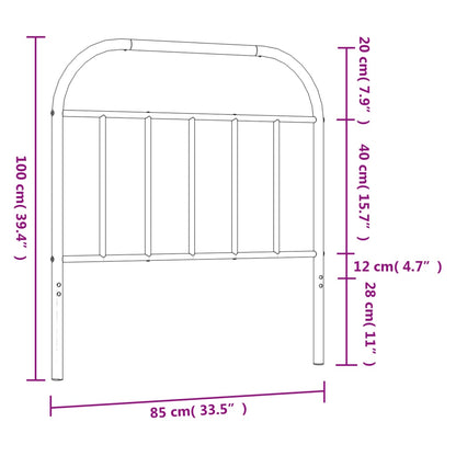 Ersatz-Kopfteil Metall Schwarz 80 cm